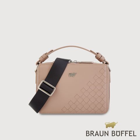 【BRAUN BUFFEL 德國小金牛】台灣總代理 墨菲斯 小型橫式斜背包-暖沙色/BF524-11-TT