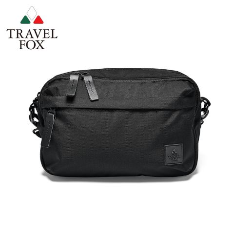 多層置物空間輕量小包【TRAVEL FOX 旅狐 】BLACK SERIES 輕質感風潮防潑水側背包(TB808-01) 黑色