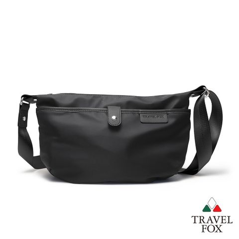 TRAVEL FOX 旅狐 柔軟皮飾半月斜背包/側背包/女包 (TB835-01) 暗夜
