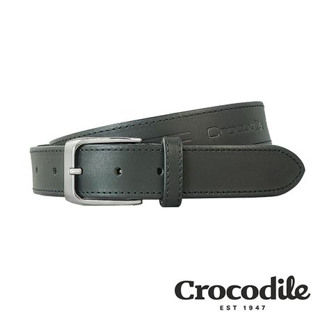 Crocodile 鱷魚皮件 真皮打洞寬版皮帶 0102-35004-01
