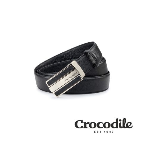 Crocodile 鱷魚牌 真皮打洞皮帶 男生皮帶推薦 男皮帶 情人禮物-32MM-0101-52002-黑色