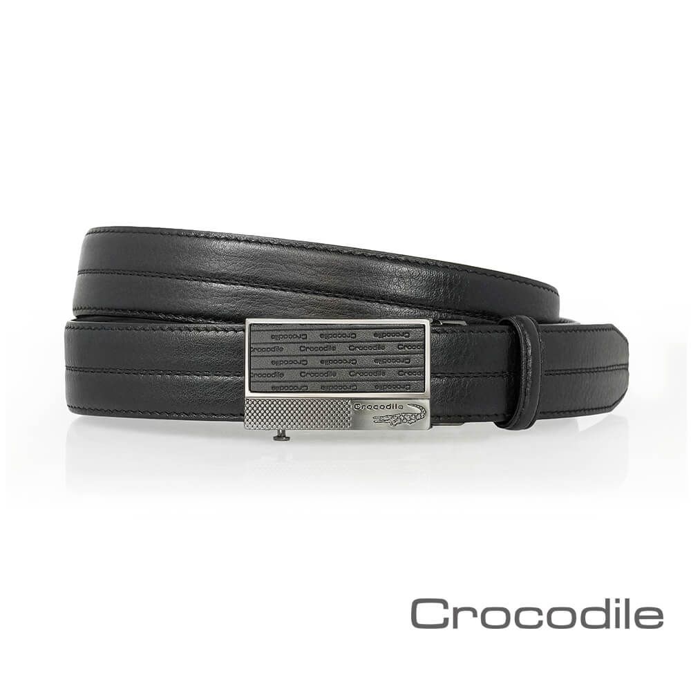 Crocodile 鱷魚牌  鱷魚皮件 真皮皮帶 紳士自動穿扣皮帶 32mm 0101-42011-01