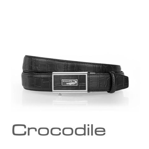 Crocodile 鱷魚皮件 真皮皮帶 紳士自動穿扣皮帶 32mm 0101-42006-01