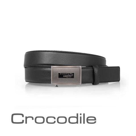Crocodile 鱷魚皮件 真皮皮帶 寬版 紳士自動穿扣皮帶 35mm 0101-25007-01