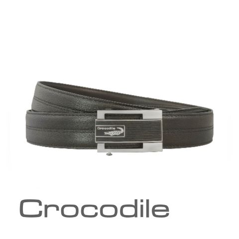 Crocodile 鱷魚皮件 真皮皮帶 寬版 紳士自動穿扣皮帶 35mm 0101-25008-01