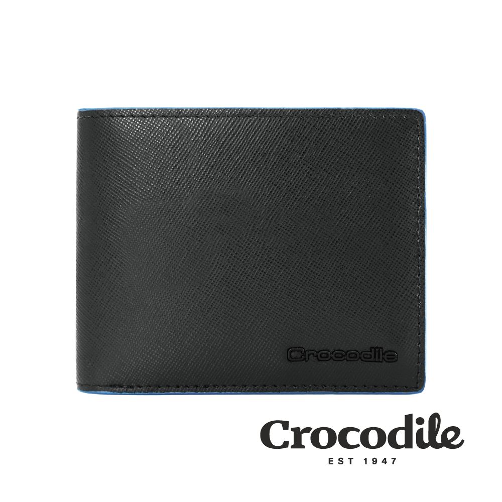Crocodile 鱷魚牌 短夾 男生皮夾 錢包 9卡 拉鍊中翻 Titan2系列-0103-10502-黑色- 鱷魚皮件