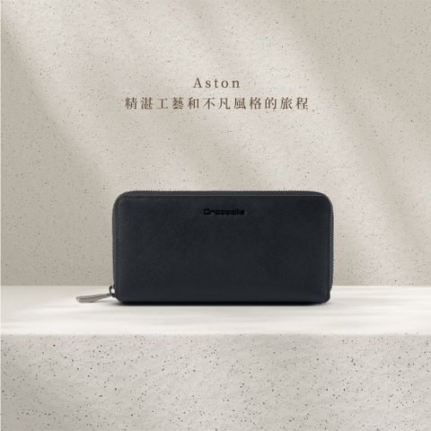 Crocodile 鱷魚牌 長夾 拉鍊長夾 錢包 19卡 RFID Aston奧斯頓系列-0103-11407-鱷魚皮件