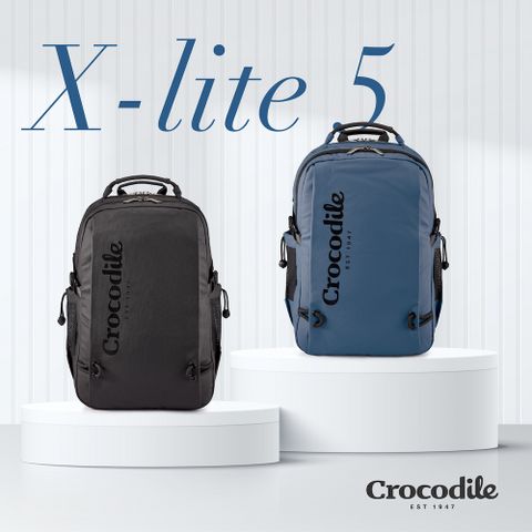 Crocodile 鱷魚牌 休閒後背包 通勤後背包 可放10吋平板-X-Lite 5.0系列-0104-11105-黑藍兩色