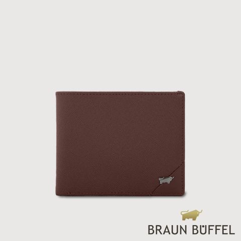 【BRAUN BUFFEL 德國小金牛】台灣總代理 加利恩-A 8卡中翻零錢袋短夾-培土棕/BF561-318-POS