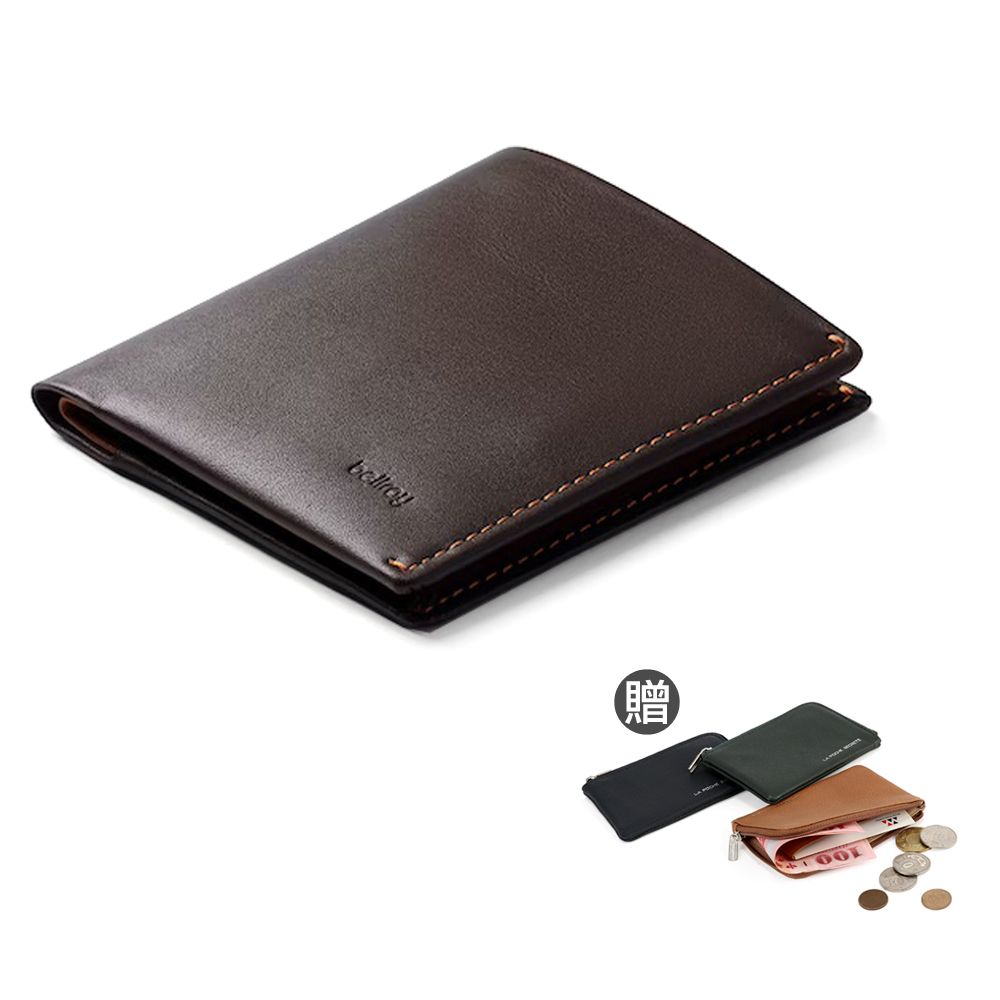 Bellroy Note Sleeve 系列真皮直式防盜零錢短夾 - 深咖啡