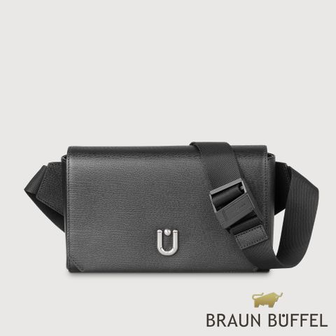 BRAUN BUFFEL 德國小金牛 台灣總代理 斯萊特 腰胸包-黑色/BF552-07-BK