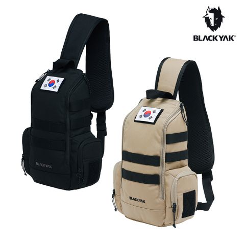 BLACKYAK 戰術系列CORDURA單肩背包(深卡其/黑色)-耐磨 可更肩背方向-BYDB2NBD04