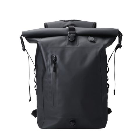 ELECOM防水IPX6經典防水捲蓋後背包-黑