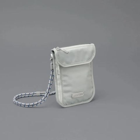 XOUXOU  POUCH 機能手機小袋 尼龍斜背小袋V2 (灰色) 旅行護照證件包 + 登山扣掛繩6mm - XX灰色