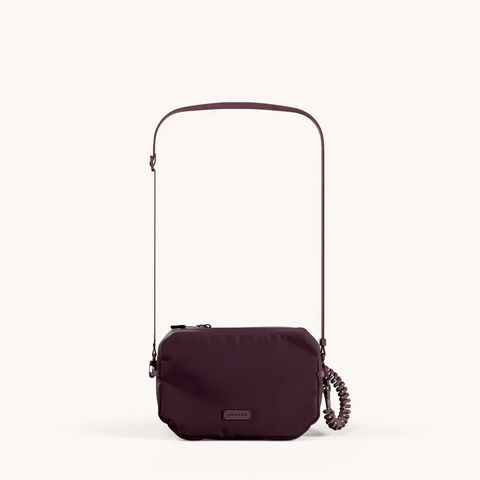 XOUXOU  CROSSBODY BAG 機能斜背包 (勃根地紫) + 扁帶掛繩12mm 多功能背帶