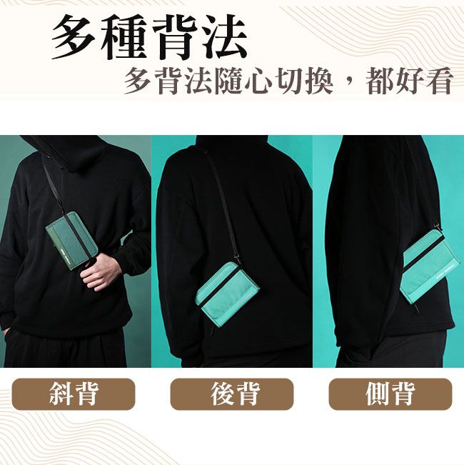 M.E 個性行星 出國旅行RFID防盜刷斜背貼身小包/護照證件包