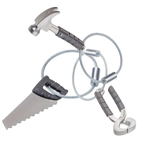 鋸子、鑷子、鐵鎚工具鑰匙圈