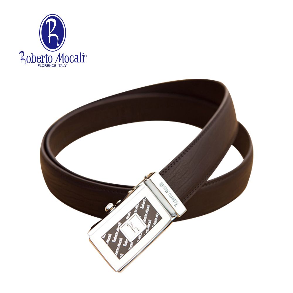 Roberto Mocali 諾貝兔 扣洞式牛皮皮帶 RM-7215BKF