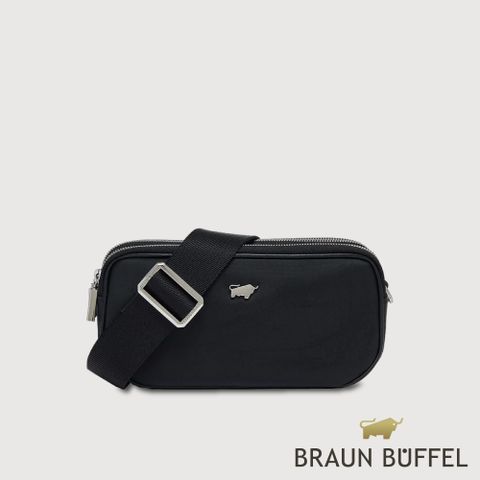 【BRAUN BUFFEL 德國小金牛】台灣總代理 凱瓦 斜背包-黑色/BF860-11-BK