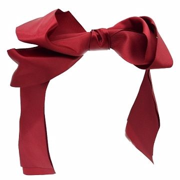 Charme 御金  韓國熱賣品 雙層緞帶大蝴蝶結 髮圈 紅色