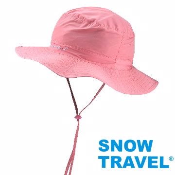 [Snow Travel]抗UV透氣快乾戶外輕量休閒帽AH-23桃粉(可折疊收納)