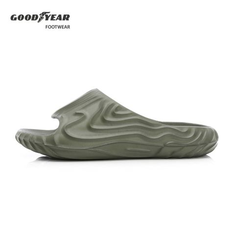 【GOODYEAR 固特異】縱谷 輕量緩震拖鞋/男款 緩震 Q彈 輕量 綠(GAML43365)