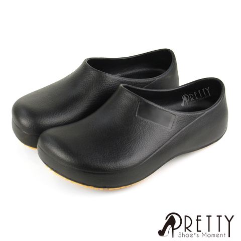 【Pretty】台灣製 男女 防水 廚師鞋 工作鞋 半拖鞋 包頭拖鞋N-01829