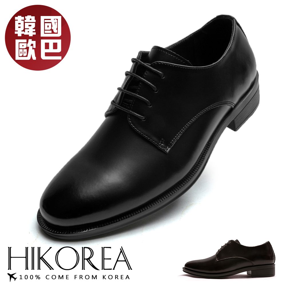 HIKOREA 正韓空運/男士皮鞋男款紳士皮鞋商務皮鞋上班學生皮鞋基本款(73-482/共二色/現貨+預購)