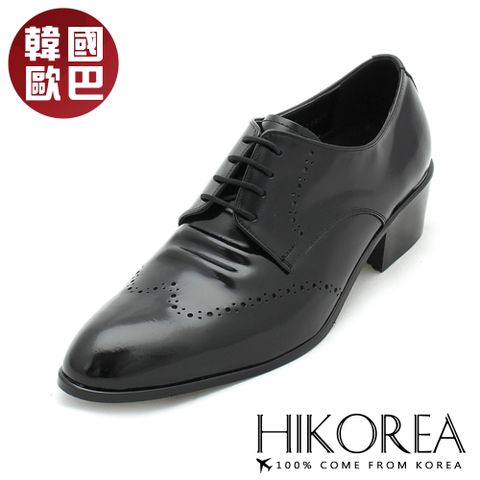【HIKOREA韓國增高鞋】正韓製/版型正常。韓國空運韓劇主角款手作紳士皮鞋(8-9072/現貨+預購)