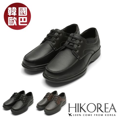 【HIKOREA】韓國空運/韓國設計。男士二用牛皮休閒鞋皮鞋紳士鞋上班鞋(73-520黑/咖共2色/現貨+預購)