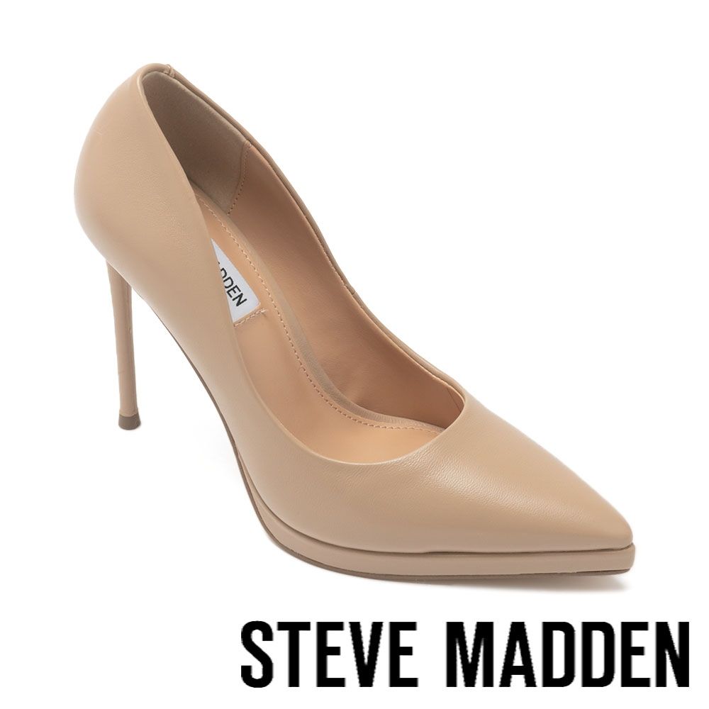 STEVE MADDEN-KLASSY 素面漆皮尖頭高跟鞋-米杏色- PChome 24h購物