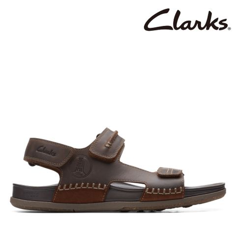 【Clarks】男款Nature 5 Trail縫線工藝感三段式魔鬼氈涼鞋 CLM72331S