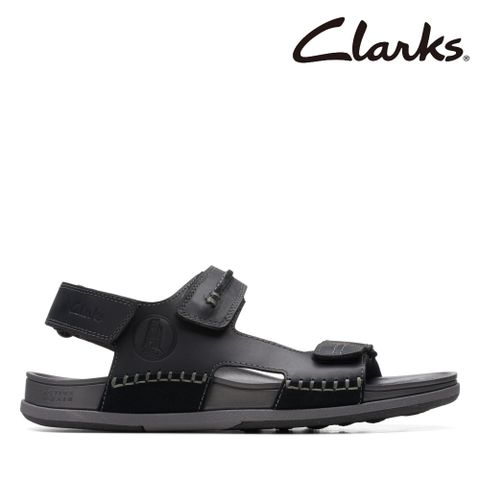 【Clarks】男款Nature 5 Trail縫線工藝感三段式魔鬼氈涼鞋 CLM72332S