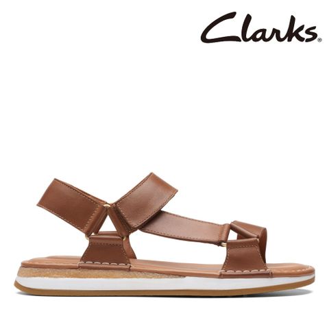 【Clarks】女款Craft Sun Sport工藝縫線魔鬼氈設計真皮涼鞋 CLF70449S