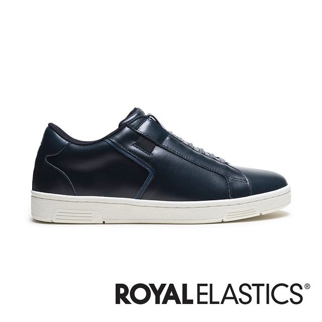Royal Elastics Adelaide 深藍黑真皮時尚休閒鞋 (男) 02643-595