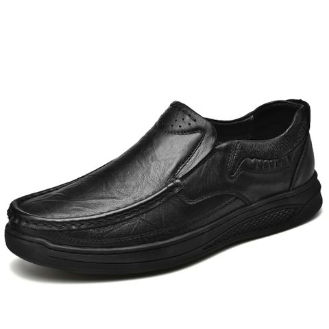 大友SAZSW023頭層牛皮男鞋2024新款真皮商務休閒皮鞋男軟底透氣爸爸鞋