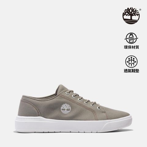 Timberland 男款淺灰褐色低筒帆布休閒鞋|A67E1ER9