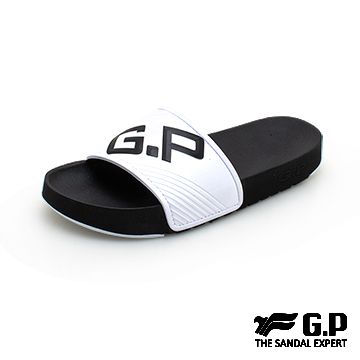 【G.P 男款Be Better休閒舒適拖鞋】G0566M-81 白黑色 (SIZE::L-XXL 共三色)