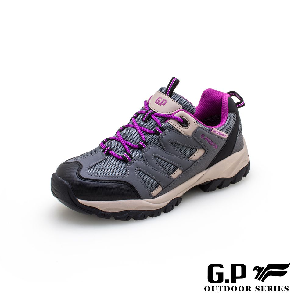 G.P 啟蒙  女款低筒防水登山休閒鞋(P7764W-70)灰色(SIZE:36-40)