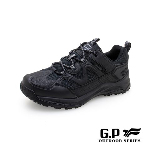 G.P 啟蒙 男款低筒防水登山休閒鞋(P7762M-10)黑色(SIZE:39-44)