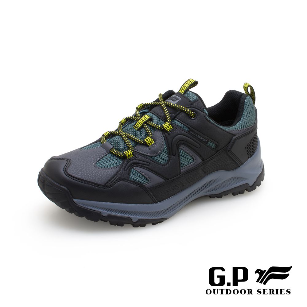 G.P 啟蒙  男款低筒防水登山休閒鞋(P7762M-60)綠色(SIZE:39-44)