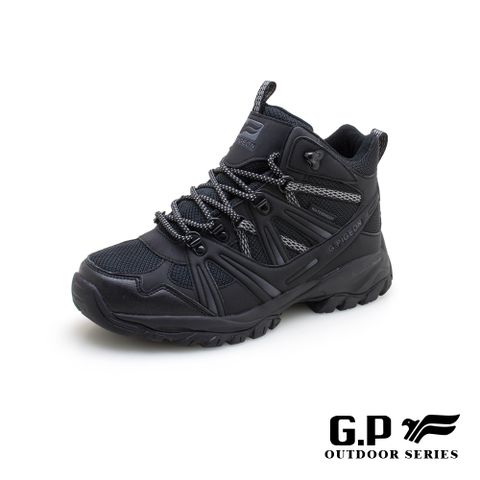 G.P 啟蒙 男款高筒防水登山休閒鞋(P7763M-10)黑色(SIZE:39-44)