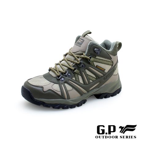 G.P 啟蒙 男款高筒防水登山休閒鞋(P7763M-60)綠色(SIZE:39-44)