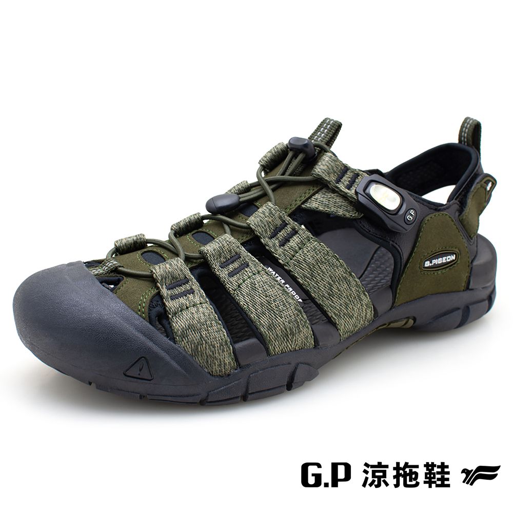 G.P 啟蒙 【 男款戶外越野護趾鞋】G2393M-60 軍綠色 (SIZE:39-44 共二色)