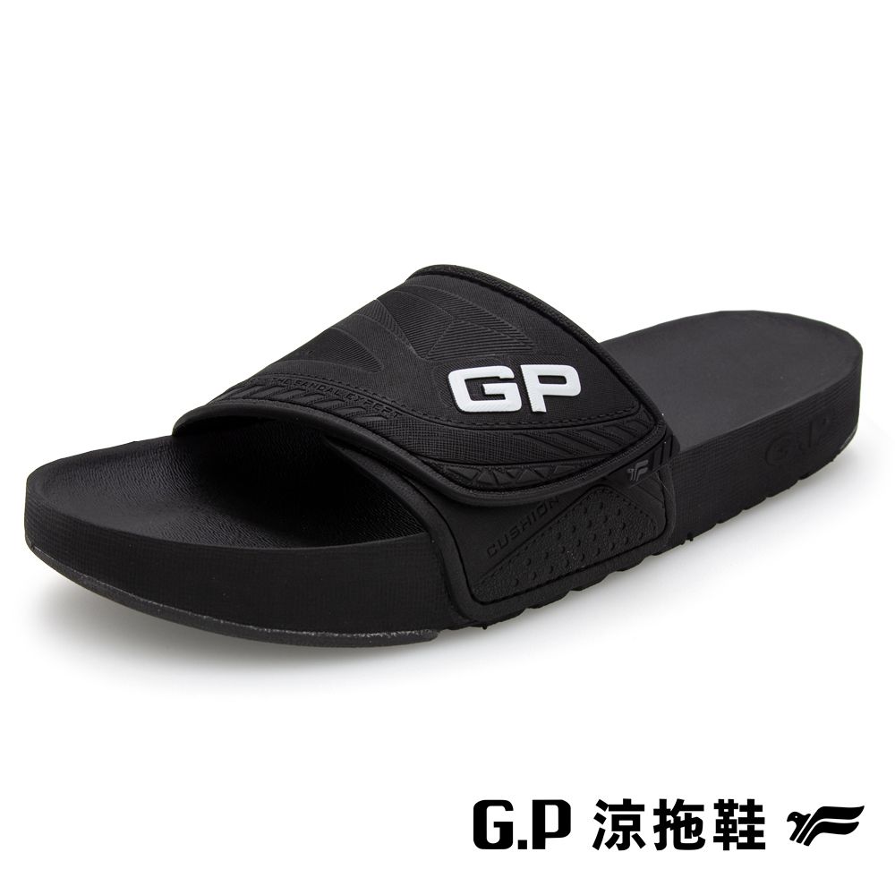 G.P 啟蒙 【 男款防水運動舒適可調整式拖鞋】G2288M-10黑色 (SIZE::M-XXL 共四色)