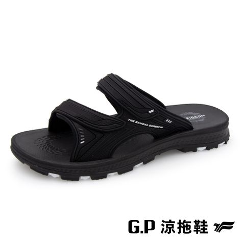 G.P 啟蒙 【 男款高緩震耐用雙帶拖鞋】G3760-10 黑色 (SIZE:37-45 共三色)