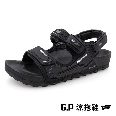 【G.P 防水機能柏肯兒童磁扣兩用涼拖鞋】G9509B-10 黑色 (SIZE:31-35 共三色)