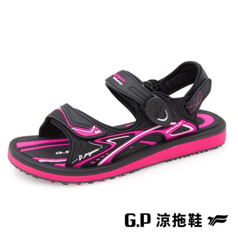 G.P 啟蒙 【 女款高彈力舒適磁扣兩用涼拖鞋】G9571W-15 黑桃色(SIZE:35-39 共三色)