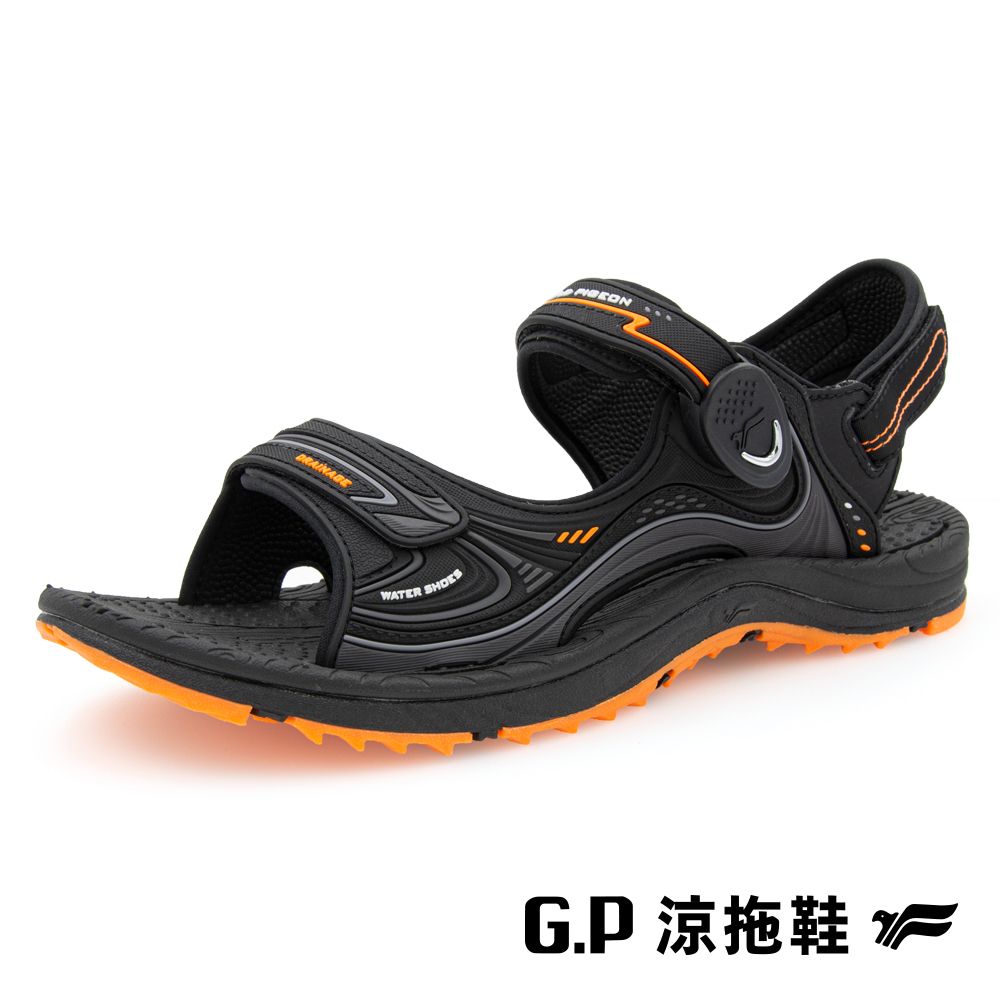 G.P 啟蒙 【 戶外休閒磁扣涼拖鞋】G9596M-42 橘色 (SIZE:40-44 共二色)