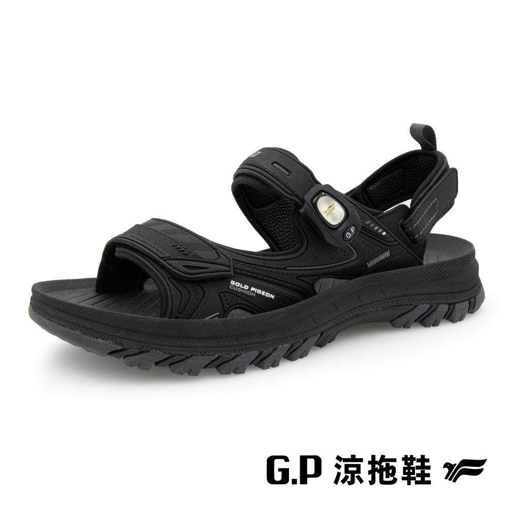 G.P 啟蒙 男款綠藻科技舒適磁扣兩用涼拖鞋 G9584M-10 黑色 (SIZE:40-45 共二色)